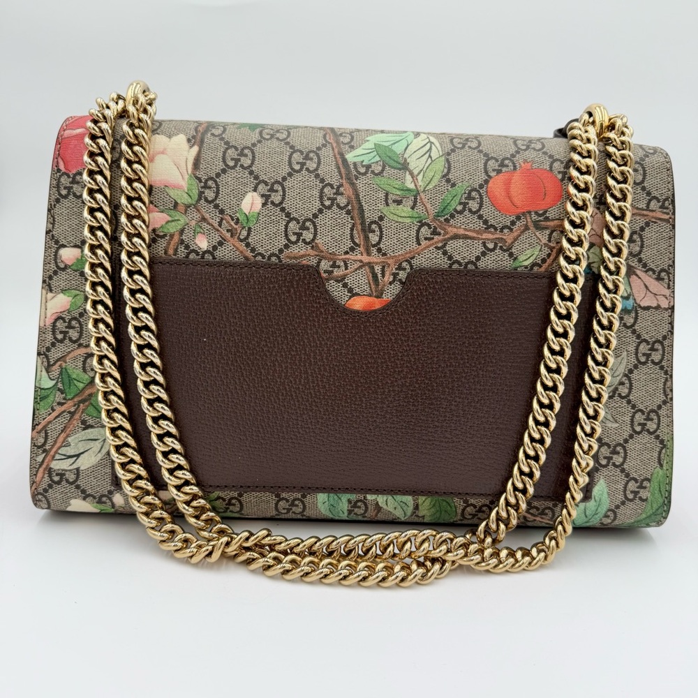 SOLD Gucci GG Supreme Monogram Tian Large Padlock Shoulder Bag Beige Multicolor - Picture 3 of 11